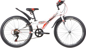 Велосипед NOVATRACK 24" RACER сталь.рама 10" ,белый, 6-скор, TY21/TS38/SG-6SI, V-brake