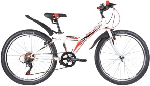 Велосипед NOVATRACK 24" RACER сталь.рама 12" ,белый, 6-скор, TY21/TS38/SG-6SI, V-brake#148088