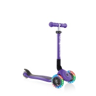 Детский трехколесный самокат Globber JUNIOR FOLDABLE LIGHTS  фиолетовый