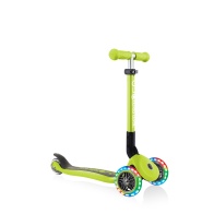 Детский трехколесный самокат Globber JUNIOR FOLDABLE LIGHTS  зеленый
