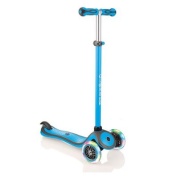 Детский трехколесный самокат Globber PRIMO PLUS LIGHTS COLOR голубой