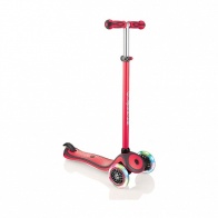 Детский трехколесный самокат Globber PRIMO PLUS LIGHTS COLOR красный