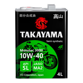 Масло моторное полусинтетическое для четырехтактных двигателей Takayama Mototec 3000 4T SAE 10W-40 A