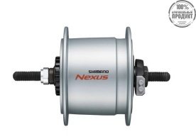 Втулка динамо Shimano C6000, 36 отв, 6V-3W, под роллер, STD, 100x140мм, без гаеи шайб, сереброо