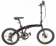 Велосипед Alpine Bike F1HD (2022), One size, 20", складной, 7 скоростей, черно-красный