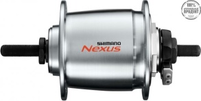 Втулка динамо Shimano C6000, 36 отв, 6V-3W, под роллер, под гайки, 100x140мм, с SM-DH10, сереброо