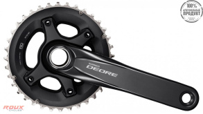 Система Shimano Deore, M6000-B2, 175мм, ин.вал, 10ск, 36/26T без каретк. CL+3мм, черный