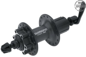 Втулка задняя Shimano, M475, 36 отв, 8/9 ск, 6-болт, QR 166мм, черный