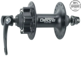 Втулка передняя Shimano Deore, M525A, 32 отв, QR, 6-болт, черный