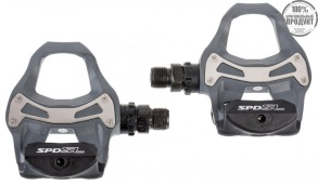 Педали Shimano, R550, б/отражат., с шипами, серый, инд.уп