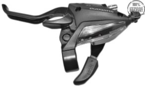 Шифтер/тормозная ручка Shimano Tourney, EF500, лев, 3ск, тр., черный