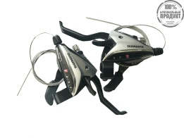 Шифтер/тормозная ручка Shimano Acera, EF65, лев/пр, 3x7ск, тр.+оплетк, серебро