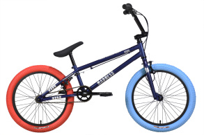 Мужской велосипед Stark'24 Madness BMX 1 темно-синий матовый/серебристый/синий, красный