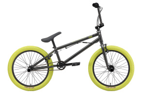 Велосипед Stark'24 Madness BMX 3 антрацитовый матовый/антрацитовый глянцевый, зеленый/хаки