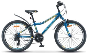 Велосипед STELS Navigator-410 V 24" 21-sp 13" Тёмно-синий/жёлтый