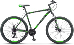 Велосипед STELS Navigator-700 MD 27.5" F010 21" Чёрный/зелёный