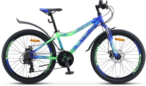 Велосипед STELS Navigator-450 MD 24" V030 13" Синий/неоновый_зелёный (LU093466)