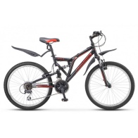 Велосипед STELS Challenger V 24" Z010 16" Чёрный/красный 2020 (LU084627)