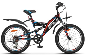 Детский велосипед STELS Pilot-260 20" V020 черный/красный/синий
