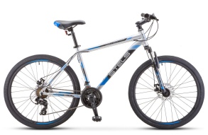 Велосипед STELS Navigator-500 MD 26" F010 16" Серебристый/синий 2020 (LU092624)