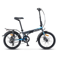Велосипед STELS Pilot-630 MD 20" V010 черный/голубой