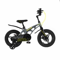 Детский Велосипед MAXISCOO "Cosmic" Deluxe Plus 14", Серый Матовый, С Дисковыми Тормозами (2022)