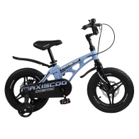 Детский Велосипед MAXISCOO  "Cosmic", Deluxe Plus 14", Голубой Матовый, С Дисковыми Тормозами (2023)