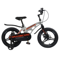 Детский Велосипед MAXISCOO  "Cosmic" Deluxe 16", Серый Матовый, С Дисковыми Тормозами (2023)