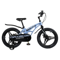 Детский Велосипед MAXISCOO  "Cosmic" Deluxe 18", Голубой Матовый, С Дисковыми Тормозами (2023)