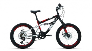 Велосипед FORWARD ALTAIR MTB FS 20 disc черный\красный 14"