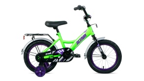Велосипед FORWARD ALTAIR KIDS 14 (14" 1 ск. ) ярко-зеленый\фиолетовый