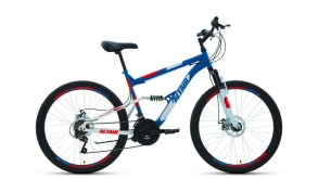 Велосипед FORWARD ALTAIR MTB FS 26 2.0 disc (26" 18 ск. рост 18") синий\красный