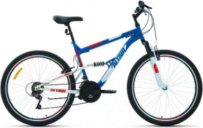 Велосипед Forward ALTAIR MTB FS 26 1.0 (26" 18 ск. рост 16") 2021, синий/красный