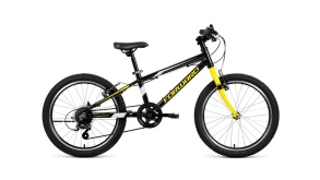 Велосипед FORWARD RISE 20 2.0 черный\желтый 10.5"