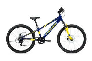 Велосипед FORWARD RISE 24 2.0 disc темно-синий / желтый