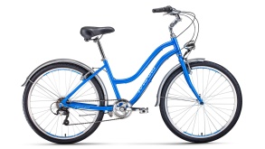 Женский велосипед Forward EVIA AIR 26 1.0 синий\белый 26" 16"