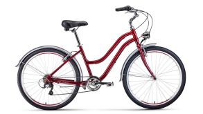 Женский велосипед Forward EVIA AIR 26 1.0 красный\белый 26" 16"