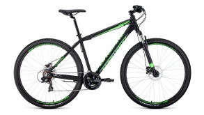 Велосипед FORWARD APACHE 29 3.0 disc черный\светло-зеленый 17"