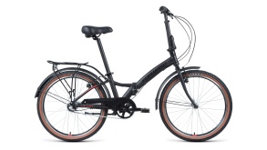 Велосипед FORWARD ENIGMA 24 3.0 (24" 3 ск. рост 14") черный матовый\красный