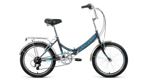 Велосипед FORWARD ARSENAL 20 2.0 серый\бирюзовый 14"