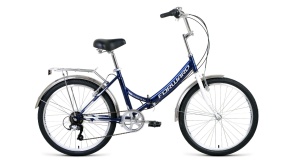 Женский велосипед FORWARD VALENCIA 24 2.0 темно-синий\серый 16"