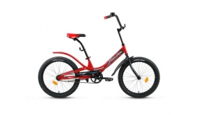 Велосипед Forward SCORPIONS 20 1.0 (20" 1 ск. рост. 10.5") 2021, красный/черный, RBKW15N01002