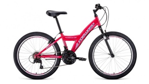 Велосипед FORWARD DAKOTA 24 1.0 (24" 18 ск. рост 13") 2021, розовый/белый