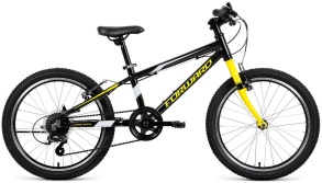 Велосипед Forward RISE 20 2.0 черный\желтый 20" 10.5"