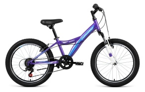 Велосипед FORWARD DAKOTA 20 2.0 фиолетовый\синий 10.5"