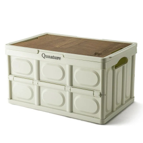 Контейнер Qunature для кемпинга, складной, 54.2x36x29.5(7) см, объем 55 л; бежевый