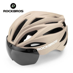 Велошлем ROCKBROS TT-36 со съемным визором, 58-62 см; розовый матовый