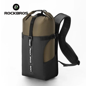 Рюкзак ROCKBROS H38 2-в-1 с отделением для гидратора и гермомешком, объем 24 л; черно-коричневый