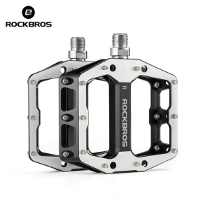 Педали ROCKBROS K-M8 платформы, алюминий, сменные шипы; черный/серебро