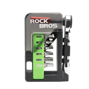 Набор инструментов ROCKBROS TG-T8008, трещотка магнитная с битами; черный/зеленый